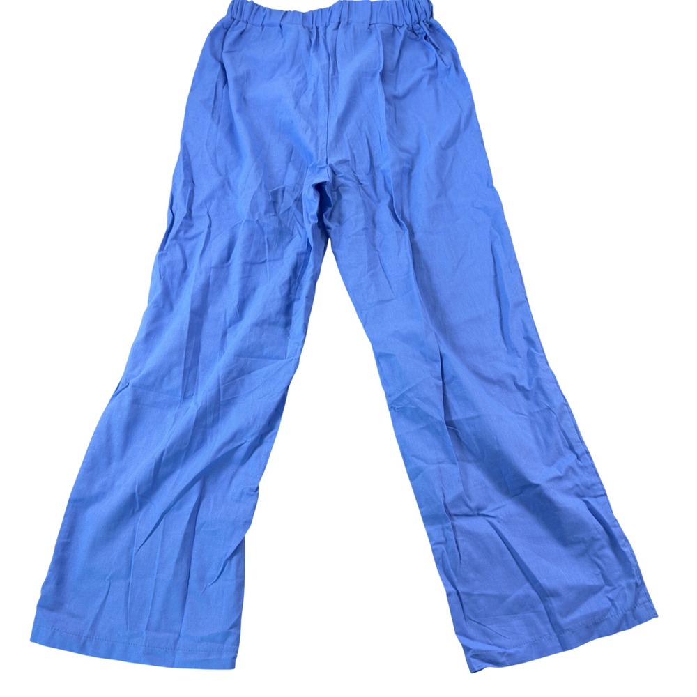 Unbranded Wide Leg Pants Women Large Blue Drawstring High Rise Pleated Summer - Picture 16 of 16